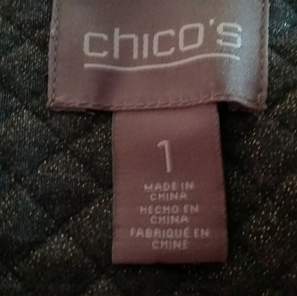 Chico's Gray Quilted Gold Shimmer Jacket - Picture 5 of 7